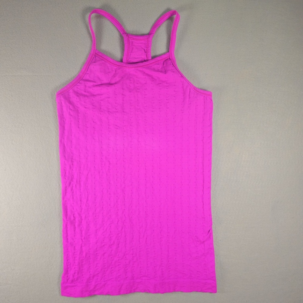 Athleta Women's Medium Hot Pink Textured Racerback Athletic Tank Top Stretch